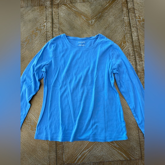 Talbots Tops - Talbots Tee 100% Pima Cotton Longsleeve Round Neck Blue Large